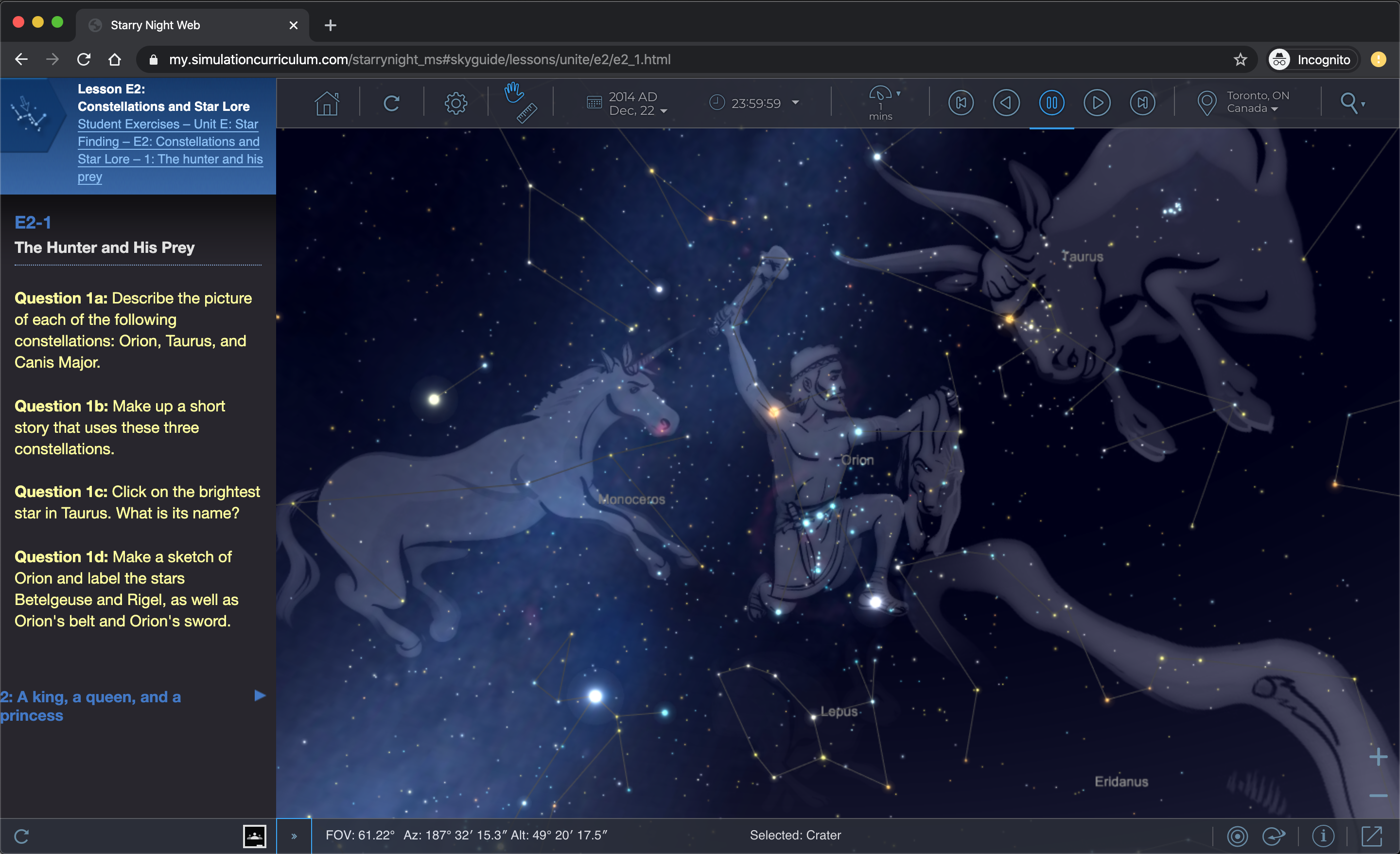 Starry Night Elementary School Universe Simulation Screenshot