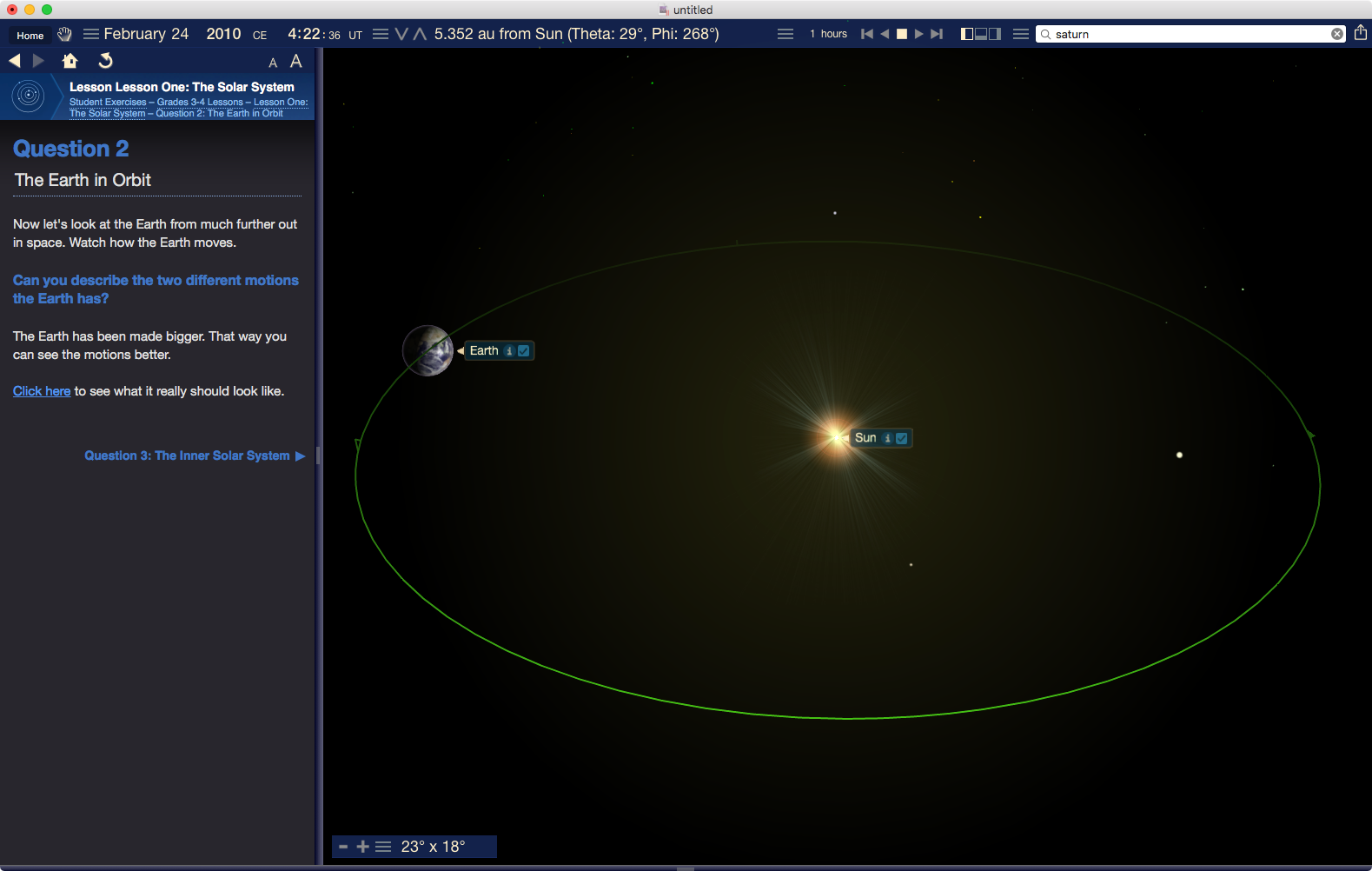 Starry Night Elementary School Total Eclipse Simulation Screenshot