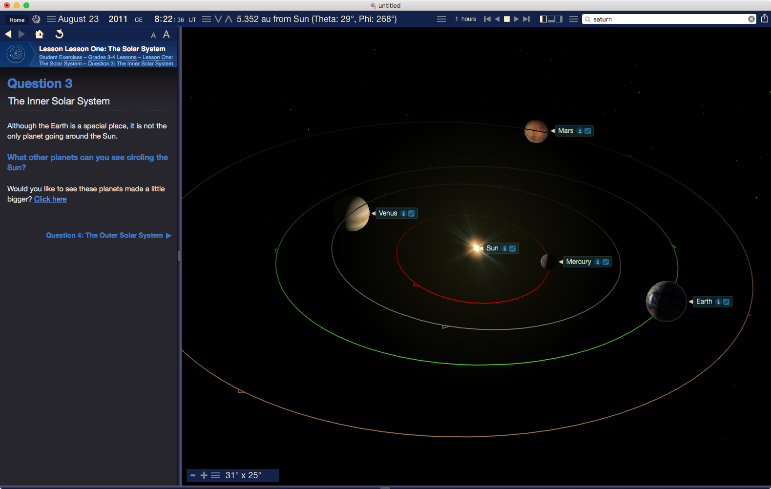 Starry Night Elementary School Solar System Screenshot