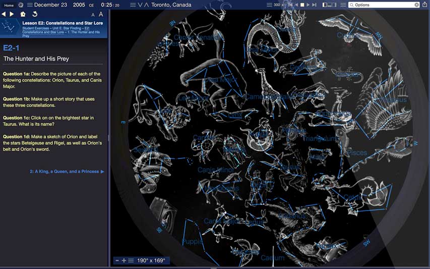 Starry Night High School Constellations Simulation Screenshot