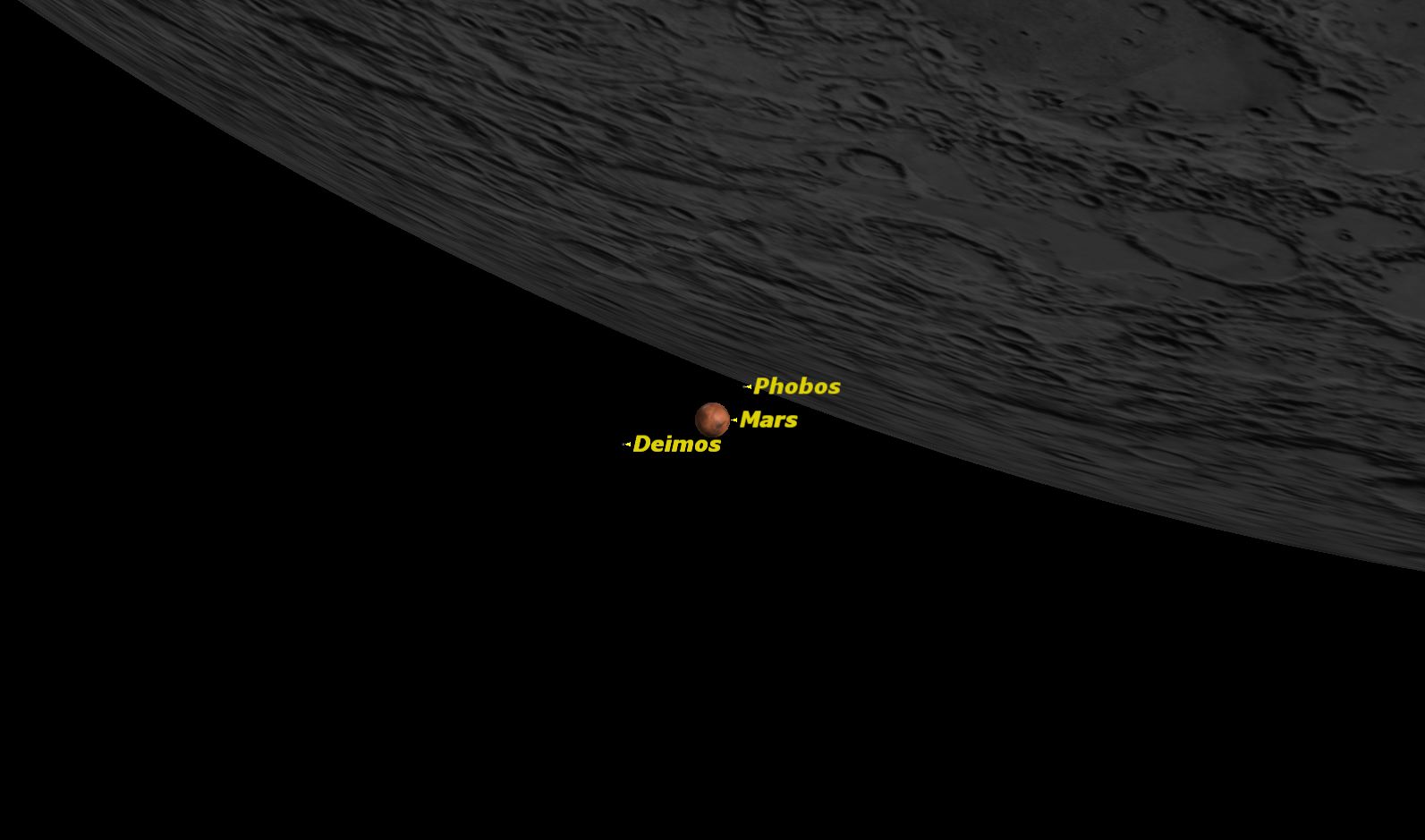 Mars and Moon Credit: Starry Night software.
