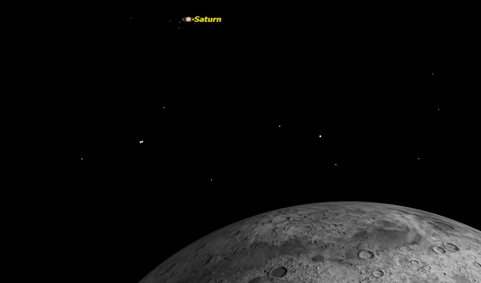 Saturn and the Moon Credit: Starry Night software.