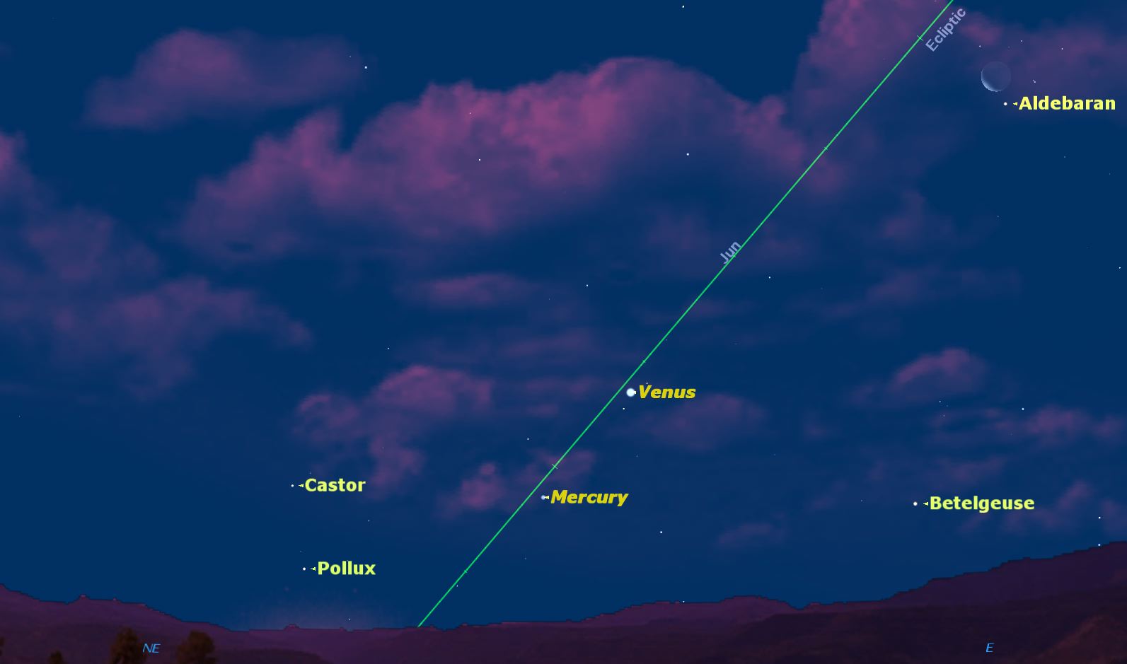 Aldebaran and the Moon Credit: Starry Night software.